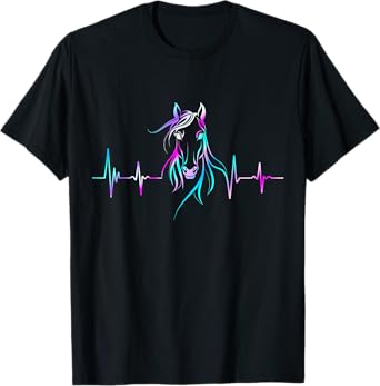 Horse Heartbeat Women Horse Lover Girls Teens Horse Riding T-Shirt