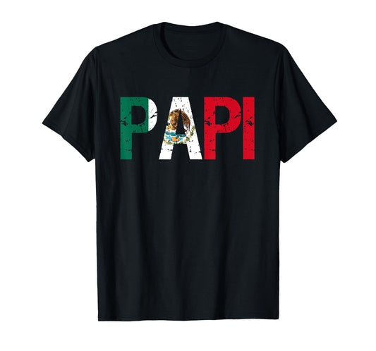 regalos del dia del padre Papi Mexican Flag T-Shirt