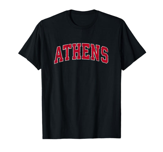 Athens Georgia GA Vintage Sports Design Red Design T-Shirt