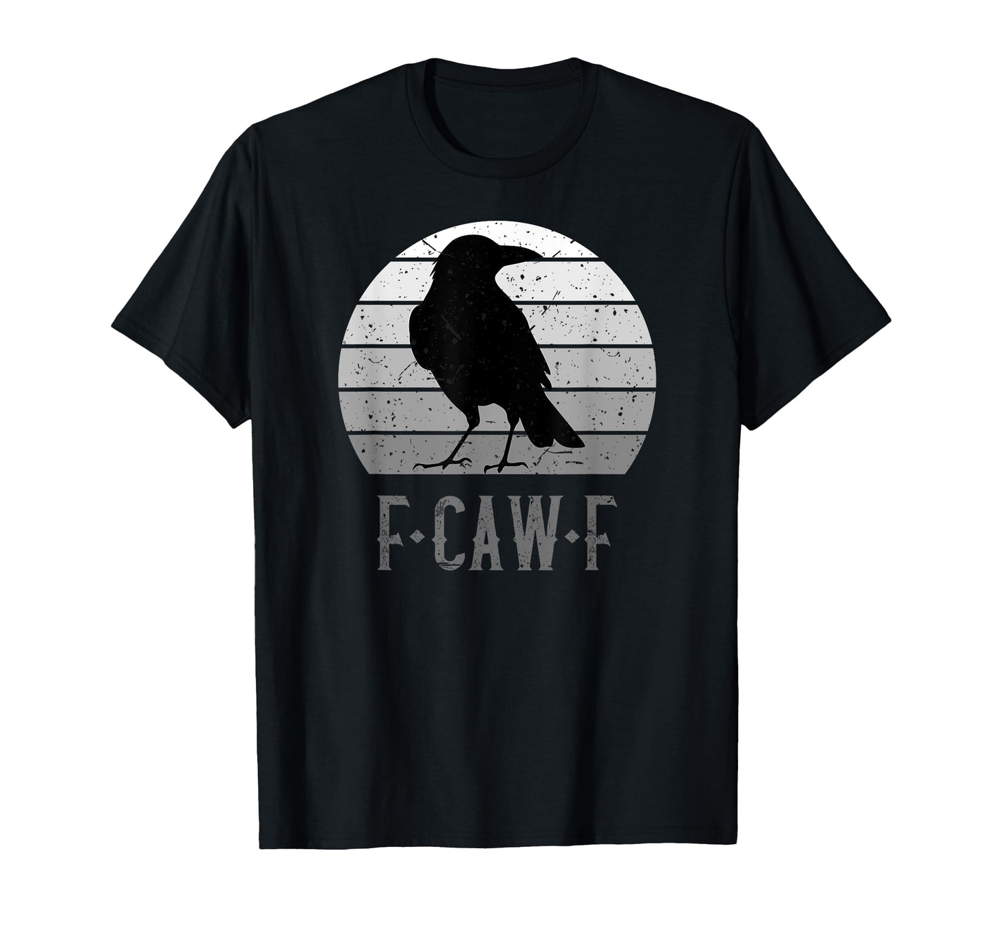 F-Caw-F Black Crow Black Bird Retro Moon Vintage F-Caw-F T-Shirt