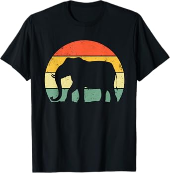 Cool Elephant Art For Men Women Kids Vintage Elephant Lovers T-Shirt