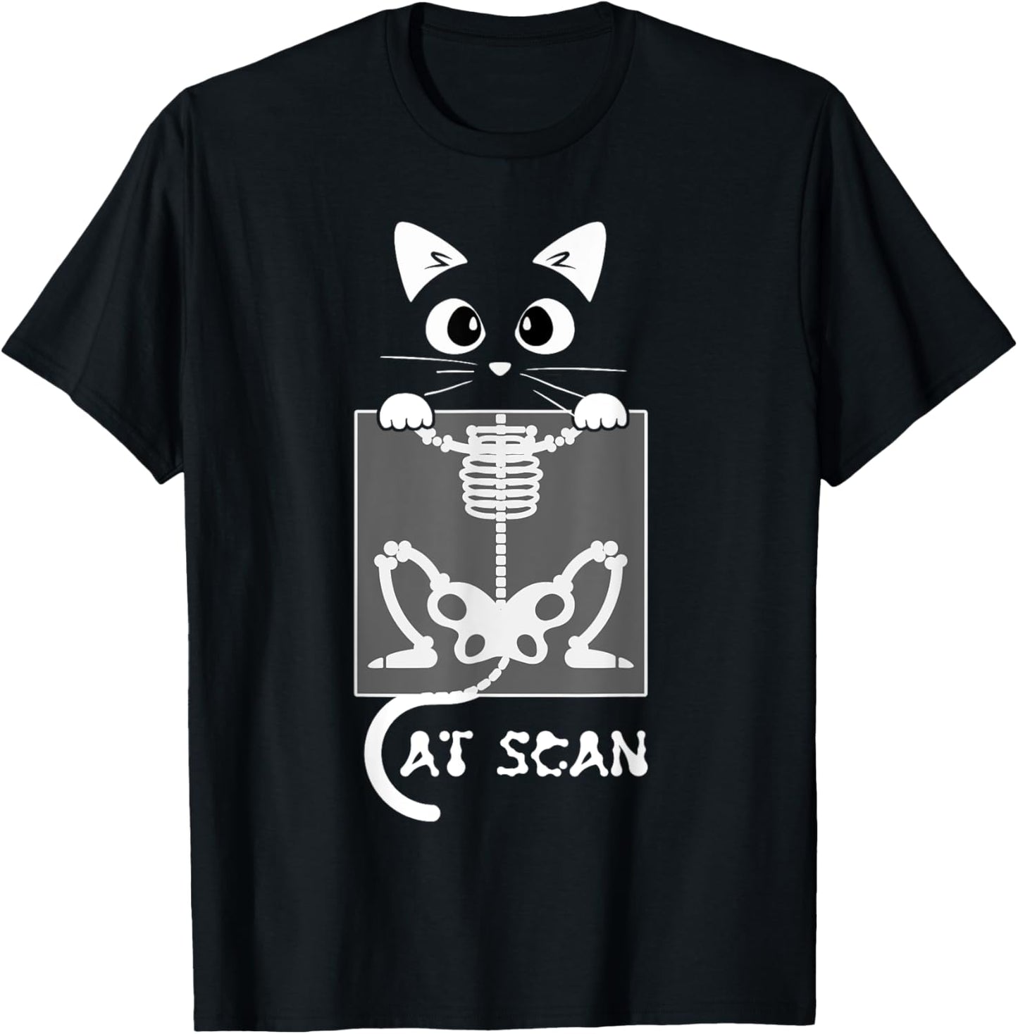 Skeleton Cat Scan Ct Scaning Funny X Ray Pun Meme Rad Tech T-Shirt