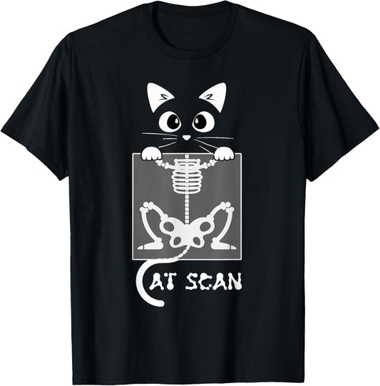 Skeleton Cat Scan Ct Scaning Funny X Ray Pun Meme Rad Tech T-Shirt