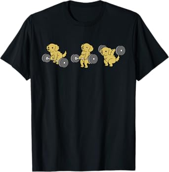 Weightlifting Golden Retriever Dog T-Shirt