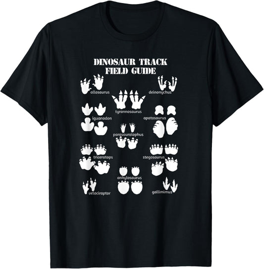 Dinosaur Track Field Guide Fun Dino Footprints T-Shirt