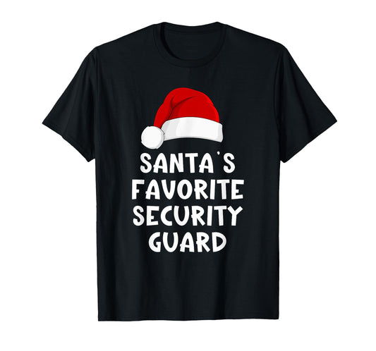 Christmas Santa's Favorite Security Guard Funny Xmas Pajama T-Shirt