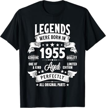 Vintage 1955 70 Year Old Gifts For Men Women 70th Birthday T-Shirt