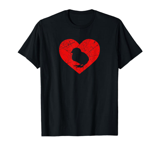 Vintage Baby Chick Lover Heart Love Valentine's Day Chicken T-Shirt