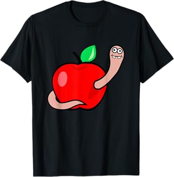 Worm in apple t-shirt gift idea shirt