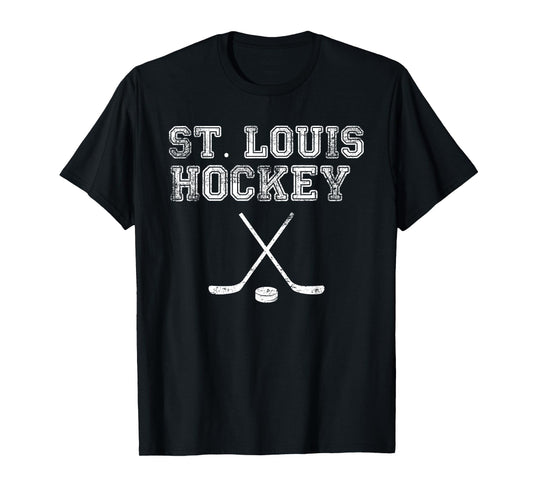 Vintage St. Louis Ice Hockey Sticks State Outile STL Tee T-Shirt