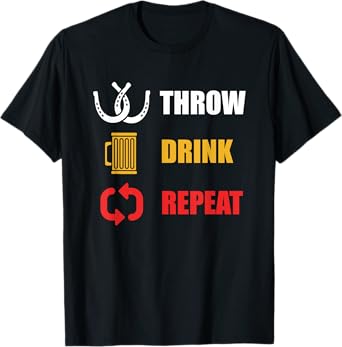 Horseshoe Pitching T-Shirt For Throwing Ringers & Beers