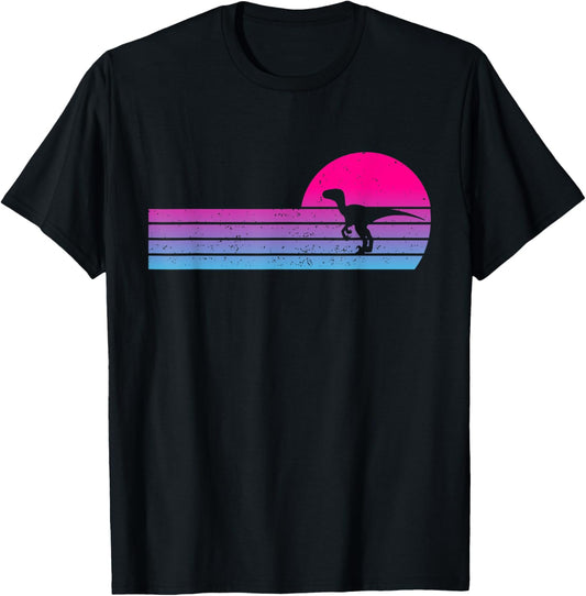 Velociraptor Vintage 70s 80s Retro Dinosaur Lover T-Shirt