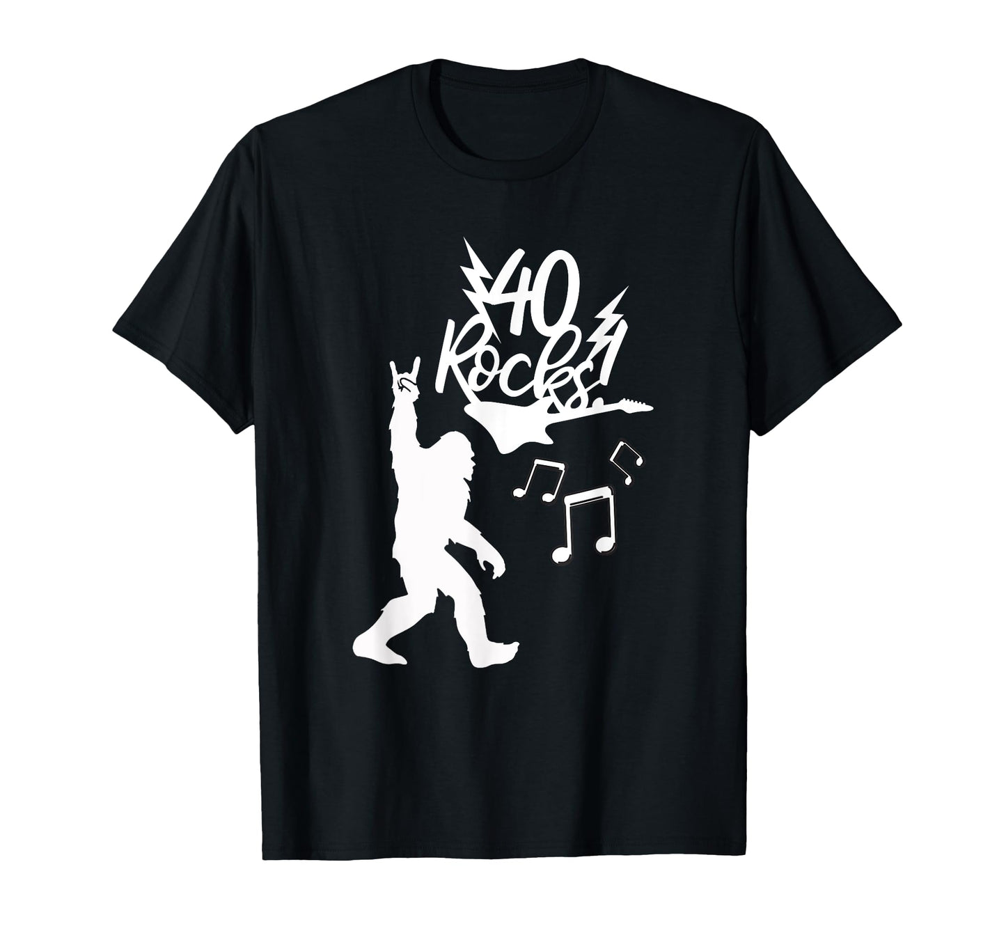 Rockin' Bigfoot 40th Birthday 40 Rock Hand Rock Music Fans T-Shirt