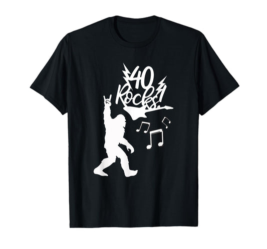 Rockin' Bigfoot 40th Birthday 40 Rock Hand Rock Music Fans T-Shirt