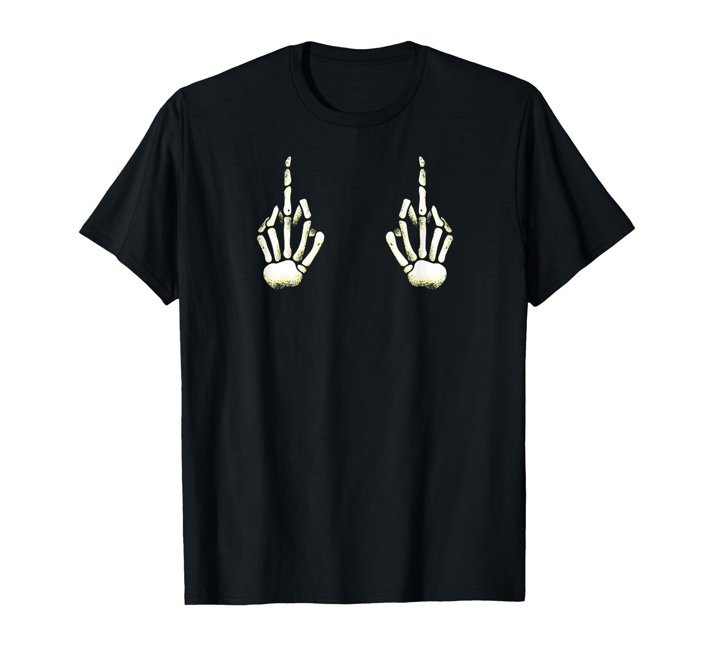 Skeleton Middle Finger Hands Boobs Halloween Fuck off T-Shirt