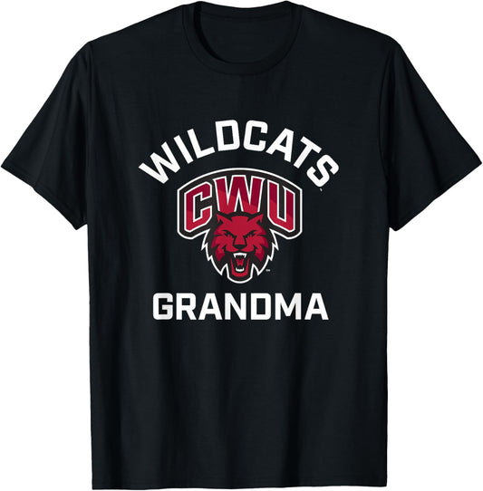 Central Washington University Wildcats Arched Grandma T-Shirt