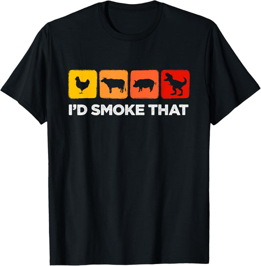 I'd smoke that funny BBQ Dinosaur T-Shirt