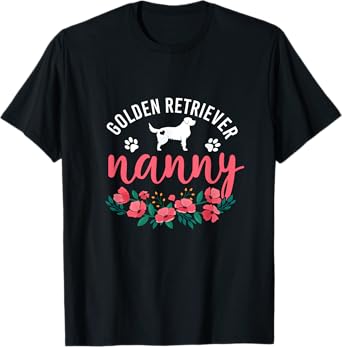 Golden Retriever Nanny Dog Gifts Women Grandma Dog Christmas T-Shirt