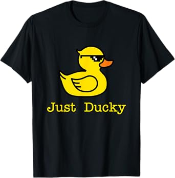 Just Ducky Funny Rubber Yellow Duck Childish Graphic Design T-Shirt