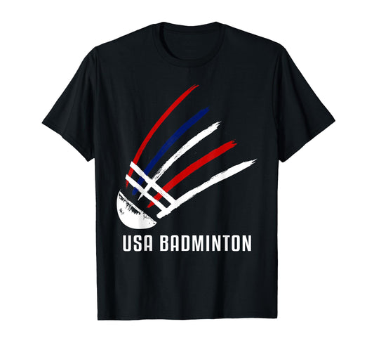 USA Badminton Shuttlecock Red White Blue T-Shirt T-Shirt