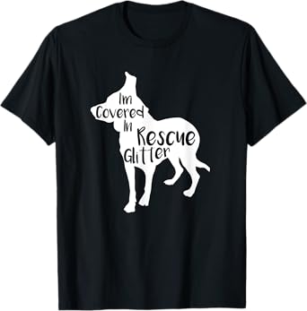 Rescue Dog Love Hair Rescue Fur Glitter T-Shirt