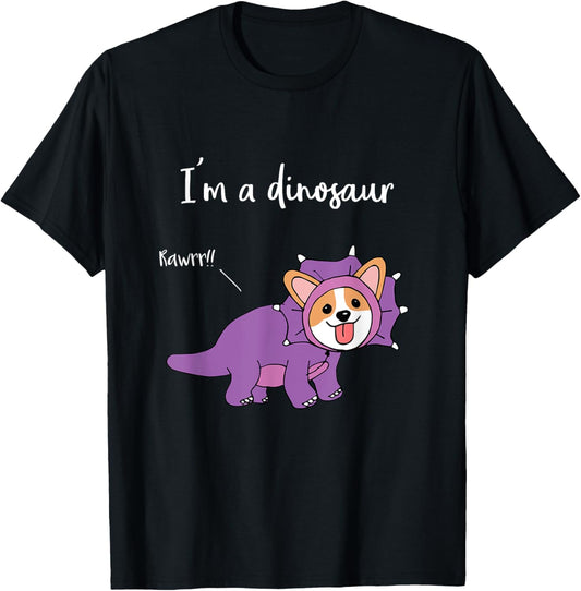 I'm A Dinosaur - Funny Corgi Triceratops Costume T-Shirt
