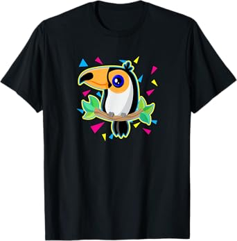 Tropical Toucan Shirt 80s Style Tee Tucan Bird Lover Gifts T-Shirt