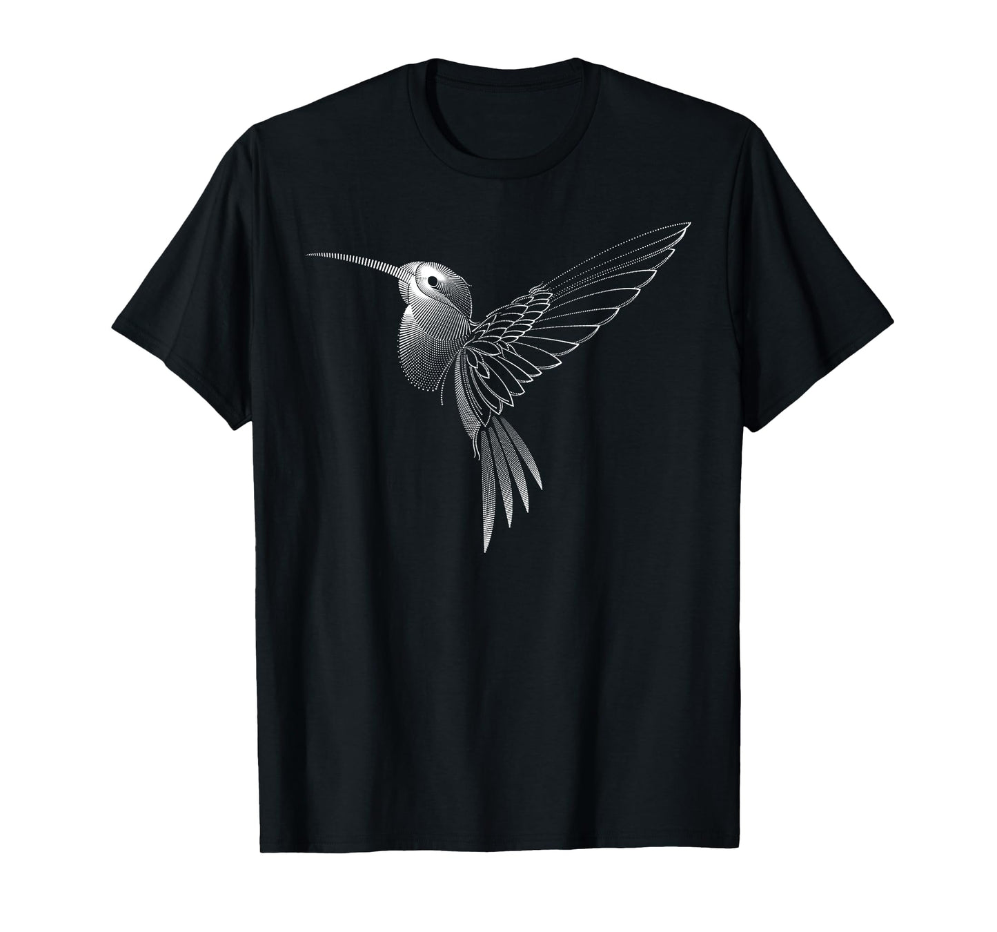 Hummingbird Dot Line Art Bird Portrait Sketch - Hummingbird T-Shirt
