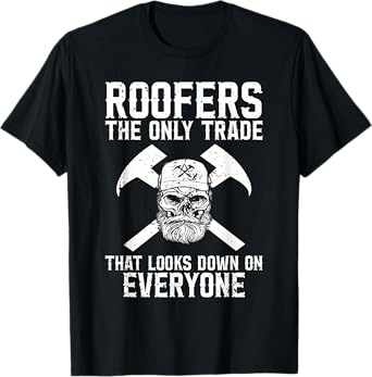 Roofer Funny Retro Roofing Roof Equipment Job Repair T-Shirt