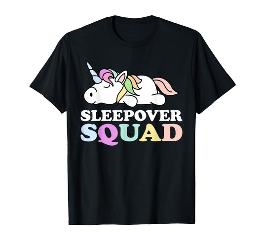 Sleepover Squad for Slumber Party Pajama Unicorn Sleeping T-Shirt