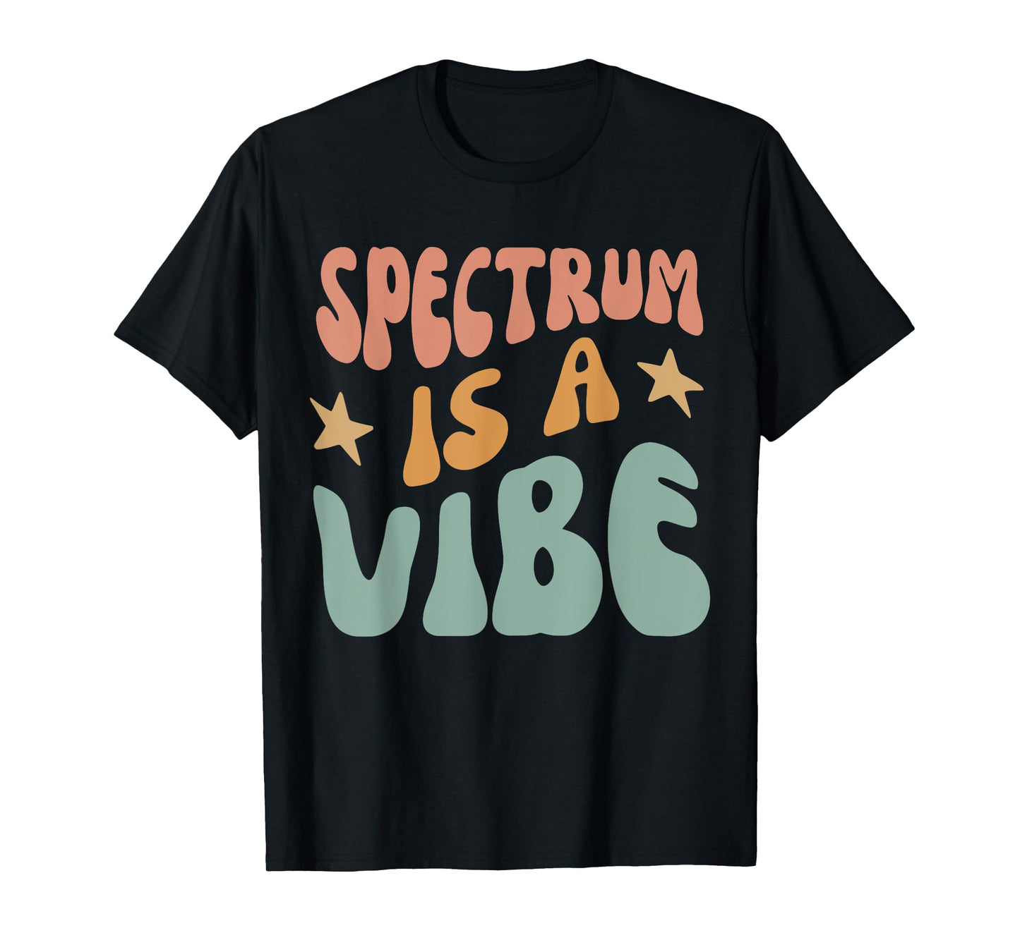 Spectrum Is A Vibe Tee Unisex T-Shirt Black Small Modern Classic Crew Neck Short Sleeve Polyester 100% Cotton Blend All Seasons Family, All Ages