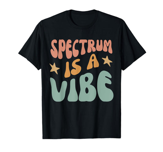Spectrum Is A Vibe Tee Unisex T-Shirt Black Small Modern Classic Crew Neck Short Sleeve Polyester 100% Cotton Blend All Seasons Family, All Ages
