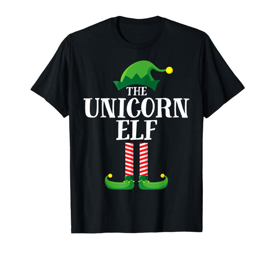 Unicorn Elf Matching Family Group Christmas Party Pyjamas T-Shirt