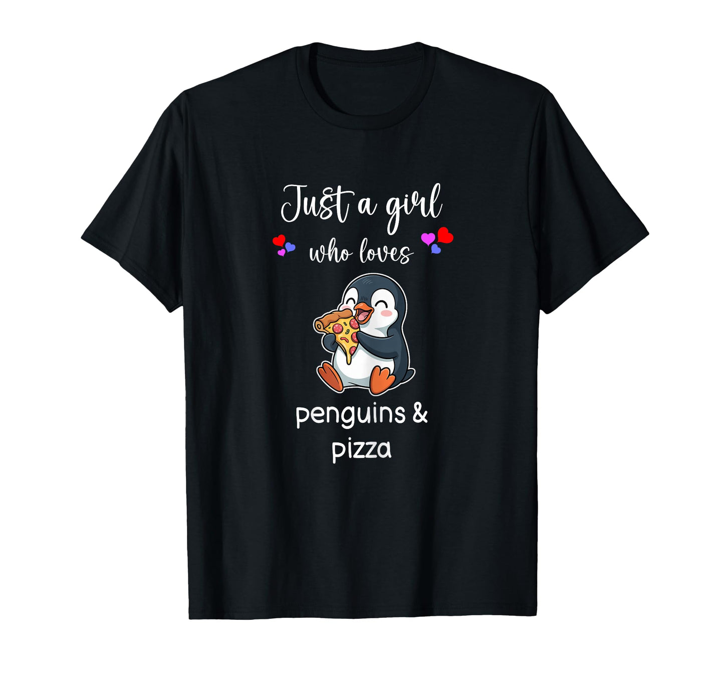 Penguin Pizza Shirt Girls Cute Penguin Pizza T-Shirt