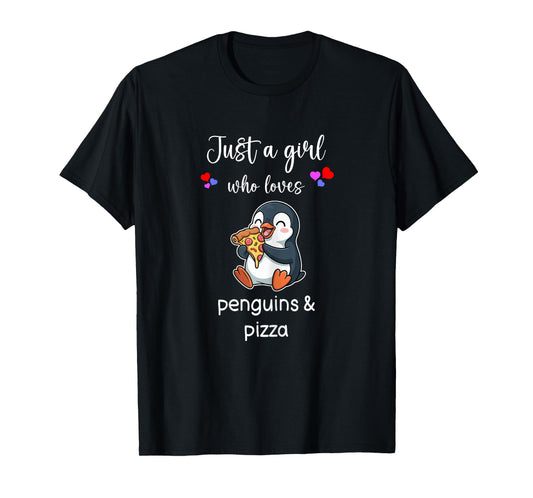 Penguin Pizza Shirt Girls Cute Penguin Pizza T-Shirt