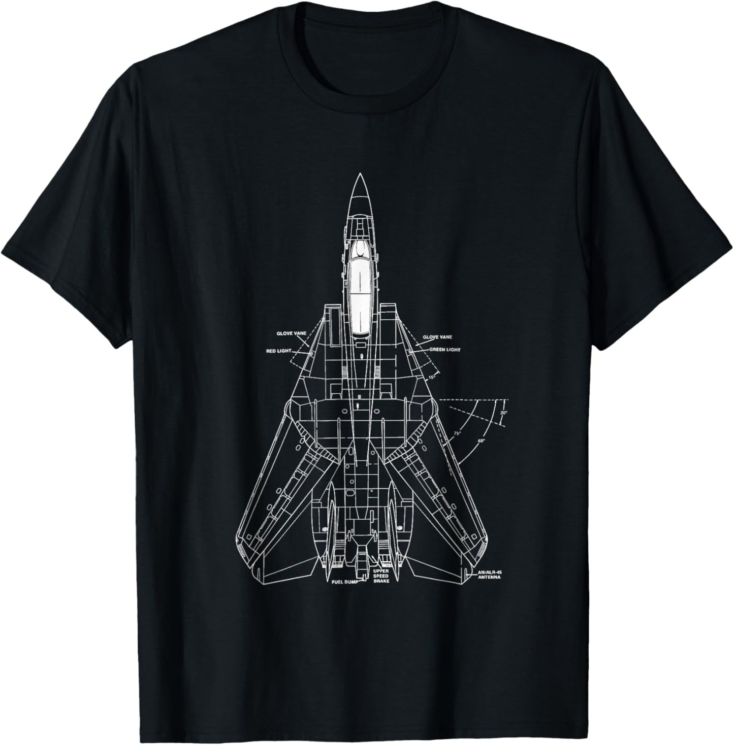 F14 Tomcat Navy Fighter Jet Diagram Blueprint T-Shirt