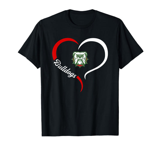 North Gwinnett Bulldogs Logo Half Heart Slogan HS T-Shirt