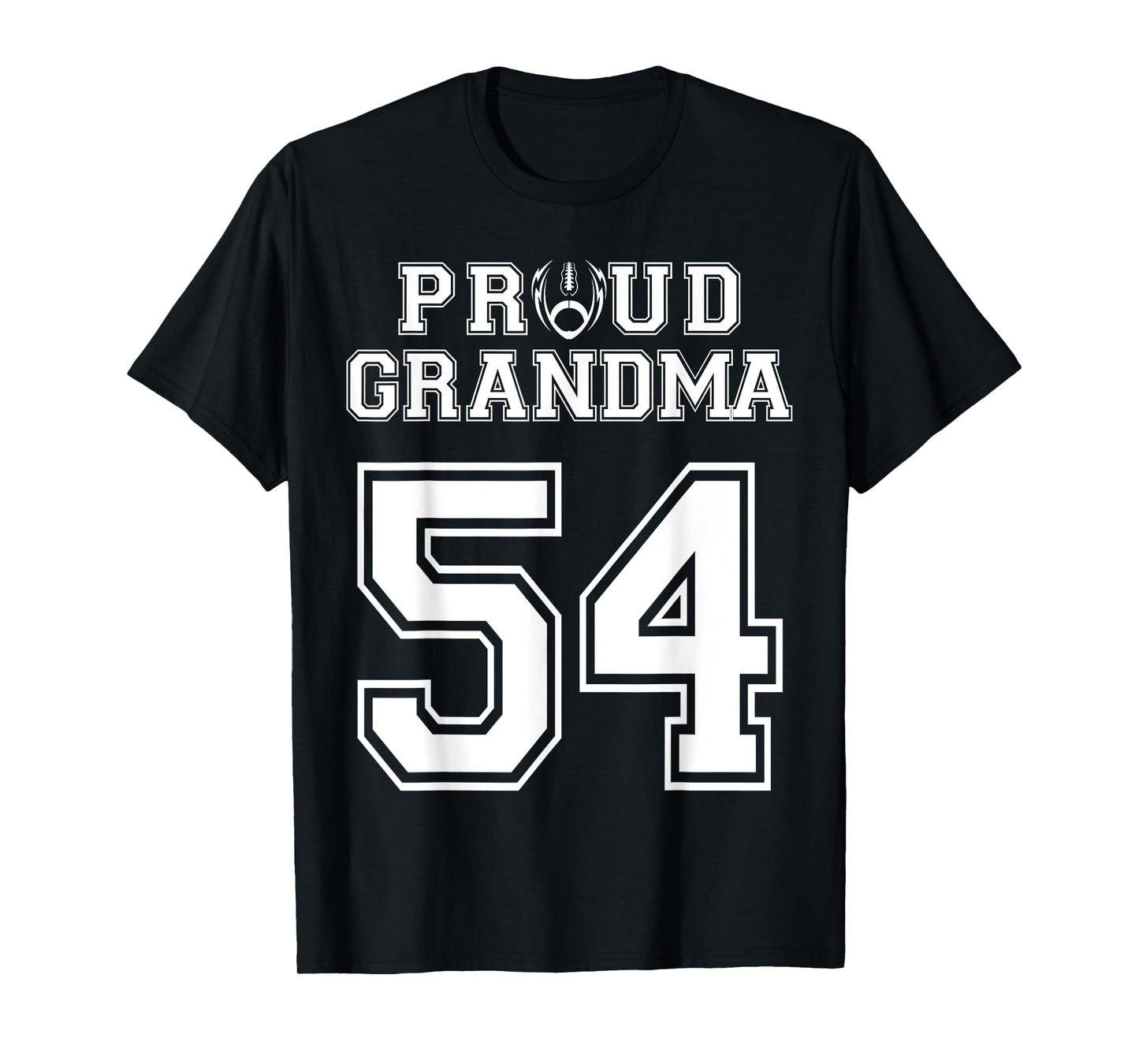 Custom Proud Football Grandma Number 54 Personalized Women T-Shirt