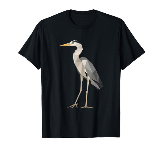 Poly Heron Wildlife Bird Birdwatcher T-Shirt