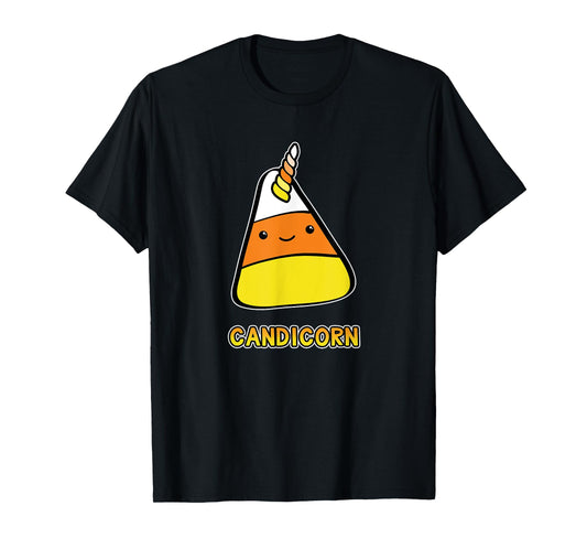 Candy Corn Kawaii Halloween Unicorn Pun Candicorn T-Shirt