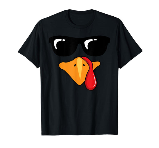 Coolest Turkey Face Funny Thanksgiving Day for Kids T-Shirt