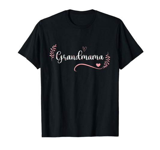 Grandmama Floral Grandma Christmas Mother's Day Grandparents T-Shirt
