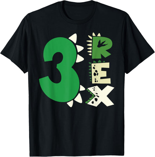 Three Rex Birthday Boy 3rd Dinosaur Birthday T-Rex Birthday T-Shirt
