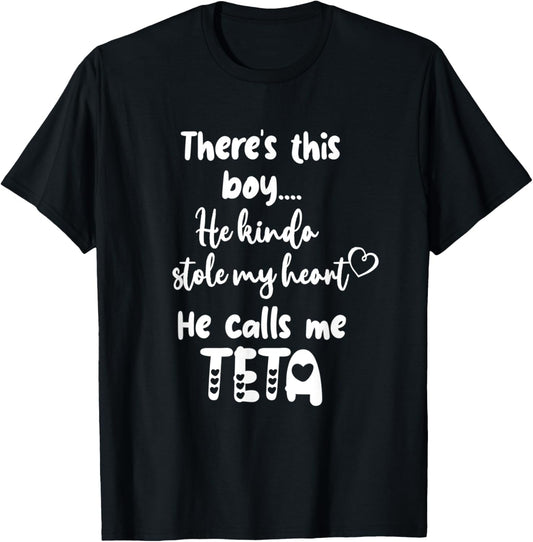 Arabic or Syrian Grandma Grandmother This Boy Calls Me Teta T-Shirt