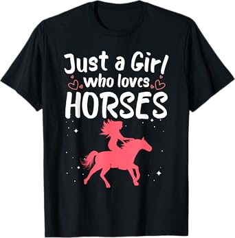 Cute Horse Design For Women Girls Horse Riding Equestrian T-Shirt