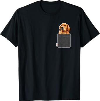 golden retriever in pocket funny dog lover t-shirt T-Shirt