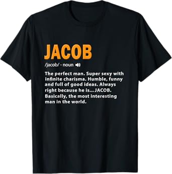 Funny Jacob Definition Dad Husband Birthday Men Name Jacob T-Shirt