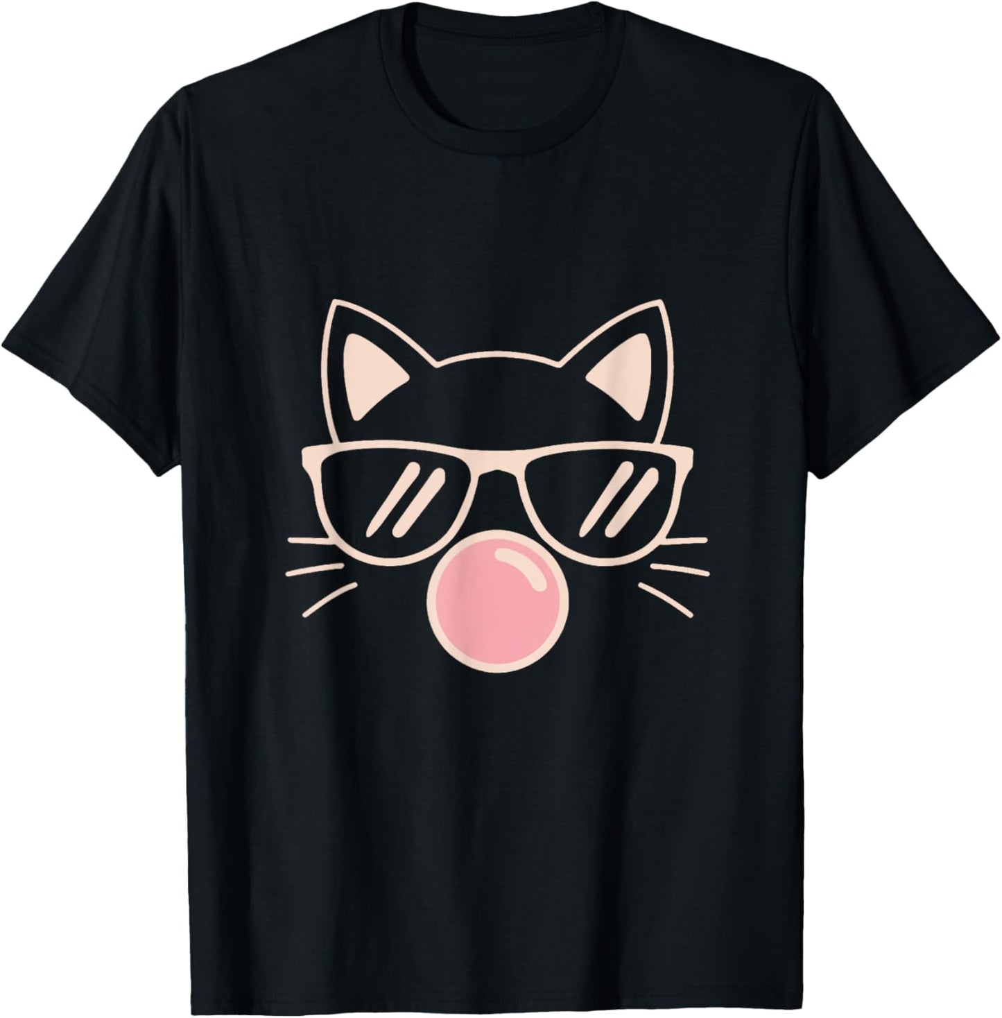Cute Cat Graphic Bubble Gum Cat Lover Cat Mom Cat Dad T-Shirt