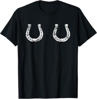 Lucky Gambling Horseshoe Boob | Funny Distressed Shirt T-Shirt