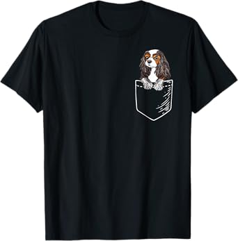 Funny Tricolor Pocket Cavalier King Charles Spaniel Lover T-Shirt
